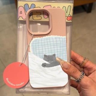 Vỏ cặp đôi chó mèo dễ thương cho IPhone 17 Pro Max 16 15 14 13 12 11 Pro Max Plus 16e 17 Air Case Cover Họa tiết động vật hoạt hình Lichee Màu kẹo mờ chống sốc