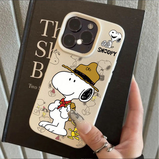 Ba Lô Hoạt Hình Dễ Thương Snoopy Dành Cho OPPO A6 A5 A3 Pro A3X A5X Reno 13 14 12 11 10 Pro 13F 12F 11F 5G 8T 7Z 8Z Vỏ Điện Thoại Màu Kẹo Họa Tiết Lichee Mờ Chống Sốc