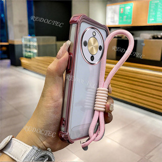 Ốp lưng Honor X9D 5G Vỏ trong suốt chống sốc có dây buộc 2025 Thiết kế mới Camera Protecion Vỏ điện thoại mềm siêu mỏng HonorX9D