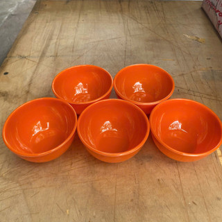 Bộ 5/10 Chén Chè Cam Cao Cấp – Nhựa Melamine Bền, Chống Vỡ, Phù Hợp Gia Đình & Nhà Hàng