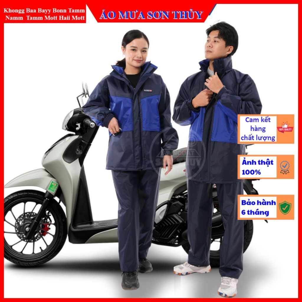 (Bộ K4 áo mưa 2 lớp-Chống Gió - CHỐNG Thấm) K4 Sơn Thủy-Vừa đi mưa vừa chống lạnh -vải dù Polyester siêu giữ ấm baoho247