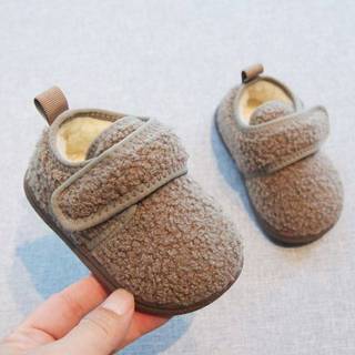 W Mùa Đông Trong Nhà Cho Bé Nhà Dép Cotton Trẻ Em Rễ Quấn Bé Trai Bé Gái Lót Lông Cừu Tiện Lợi Giày Cotton Chống Trơn Trượt Giày Ấm Áp
