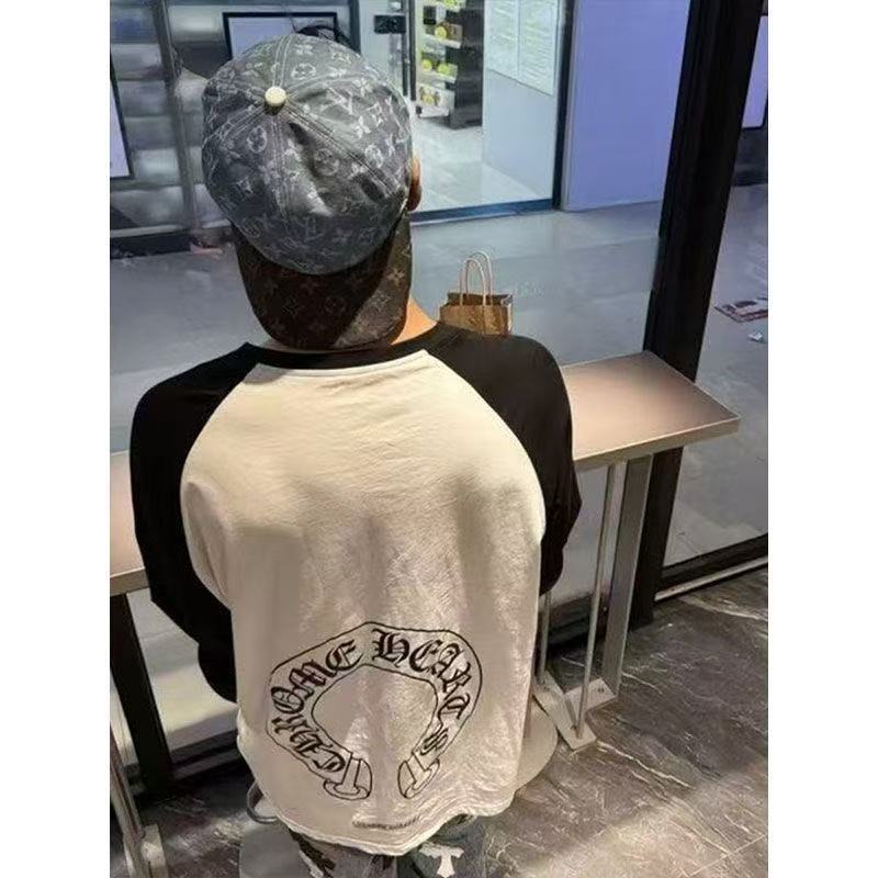 Milyfashion Kích Thước Lớn In Chữ Thiết Kế Đáy Dài Tay T Thu Đông Phong Cách Mới Tương Phản Màu Khâu Top Quần Áo Nữ