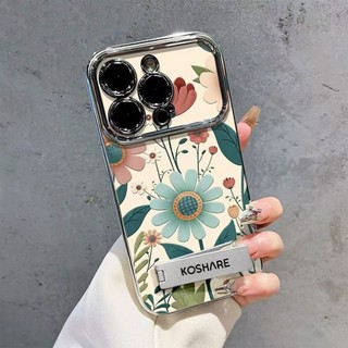 Vỏ hoa INS + Dây chuyền cho IPhone 16 11 15 14 13 12 Pro Max X Xr Xs Max 6 6s 7 8 Plus SE 2020 Vỏ điện thoại bảo vệ ống kính chống sốc mềm + Vỏ màu đen