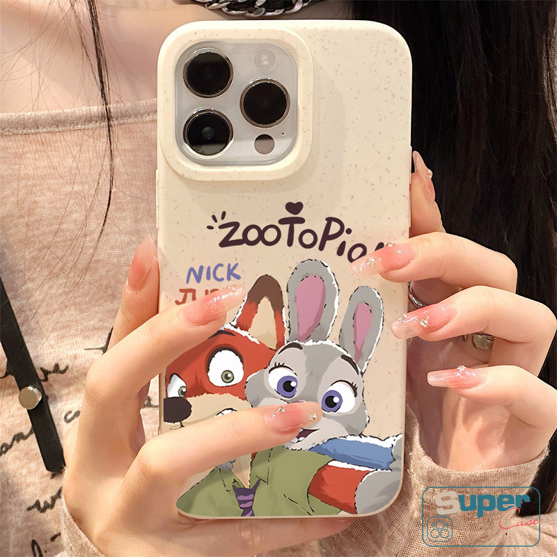 Ốp Lưng Tương Thích Cho IPhone 17 16 11 15 13 14 12 Pro Max XR Air X XS Max 17 16 7 13 12 Pro 15 6 6s 16 8 14 Plus SE 2020 Cặp Đôi Hoạt Hình Dễ Thương Zootopia Fox Bunny Mềm Mại Bao da