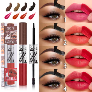 Thuốc nhuộm Gel kẻ mày hai đầu Thuốc nhuộm lông mày Kem tẩy lông mày Lip Gloss W