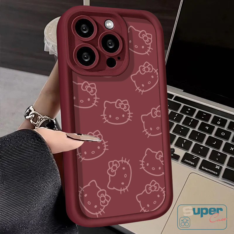 Ốp Lưng Tương Thích Cho IPhone 11 15 13 17 16 14 12 Pro Max 16 14 17 12 15 13 Pro 7Plus 15 8 7 6s 6 16 14 Plus XR XS X Max Air SE 2020 Hoạt Hình Hello Kitty Dễ Thương Che mắt thiên thần Bowkont