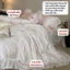 Bộ chăn ga gối chất liệu mềm mịn thướt tha MemMinbedding Luxury họa tiết in hoa nổi phối viền bèo - L41693