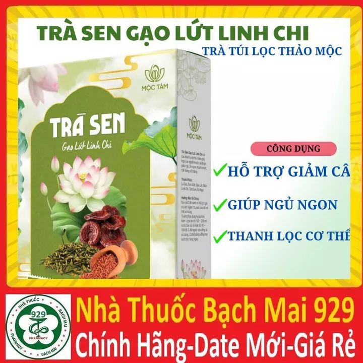 Trà Sen Gạo Lứt Linh Chi Mộc Tâm Kết Hợp Giữa Các Thành Phần Thảo Mộc Tự Nhiên Hạt Sen Gạo Lứt Linh Chi