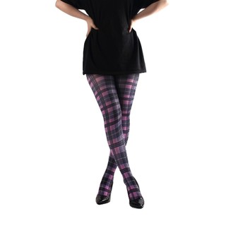Quần in hình ASDFGER, Quần lót nữ Tartan cổ điển họa tiết kiểm tra của Scotland, Quần ống cao bán-Opaque màu đỏ tím xanh