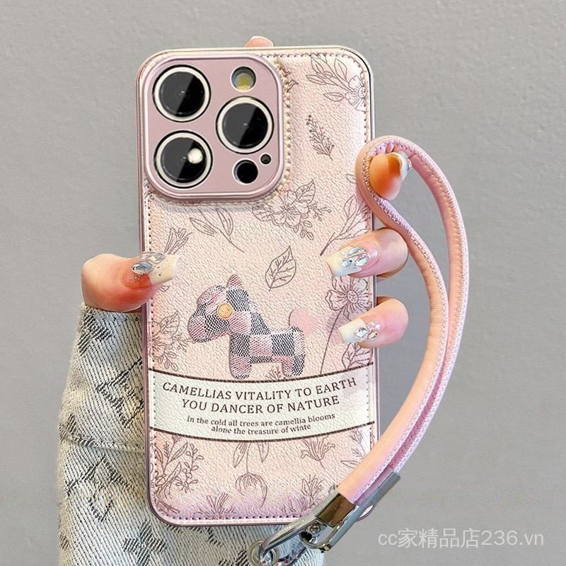 Retro Pony Thích Hợp Cho iPhone 17 Vỏ Điện Thoại ins Style 16 Phong Cách Mới 15promax Dây Da 14 Bao Gồm Tất Cả Đệm Không Khí