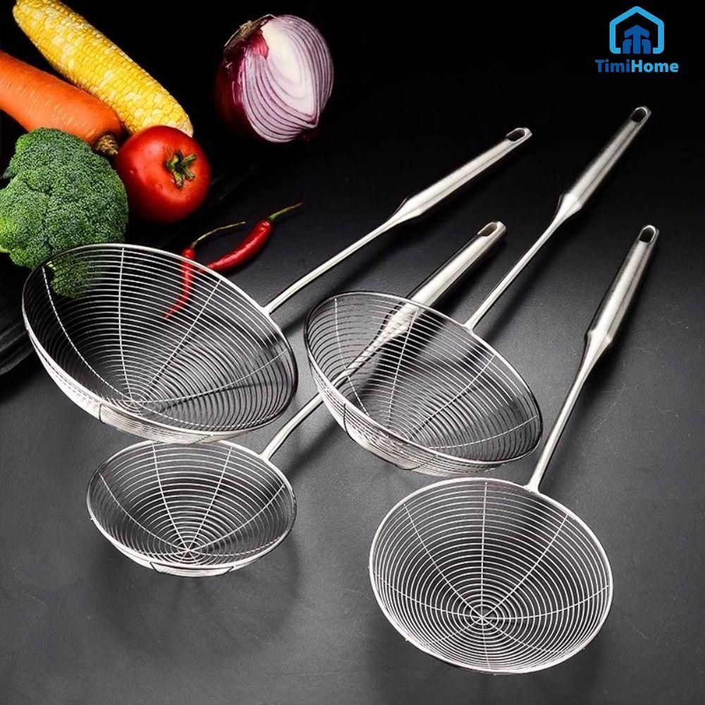 Muôi lỗ inox, môi thủng ăn lẩu, giá vớt tay cầm inox-tay cầm bằng gỗ ...