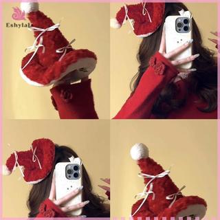 Kẹp bên Giáng sinh thực tế Mũ Giáng sinh Ông già Noel Kẹp tóc Lông thú ngọt ngào Nơ Giáng sinh Barrette Clip Đạo cụ ảnh ngọt ngào [MỚI]