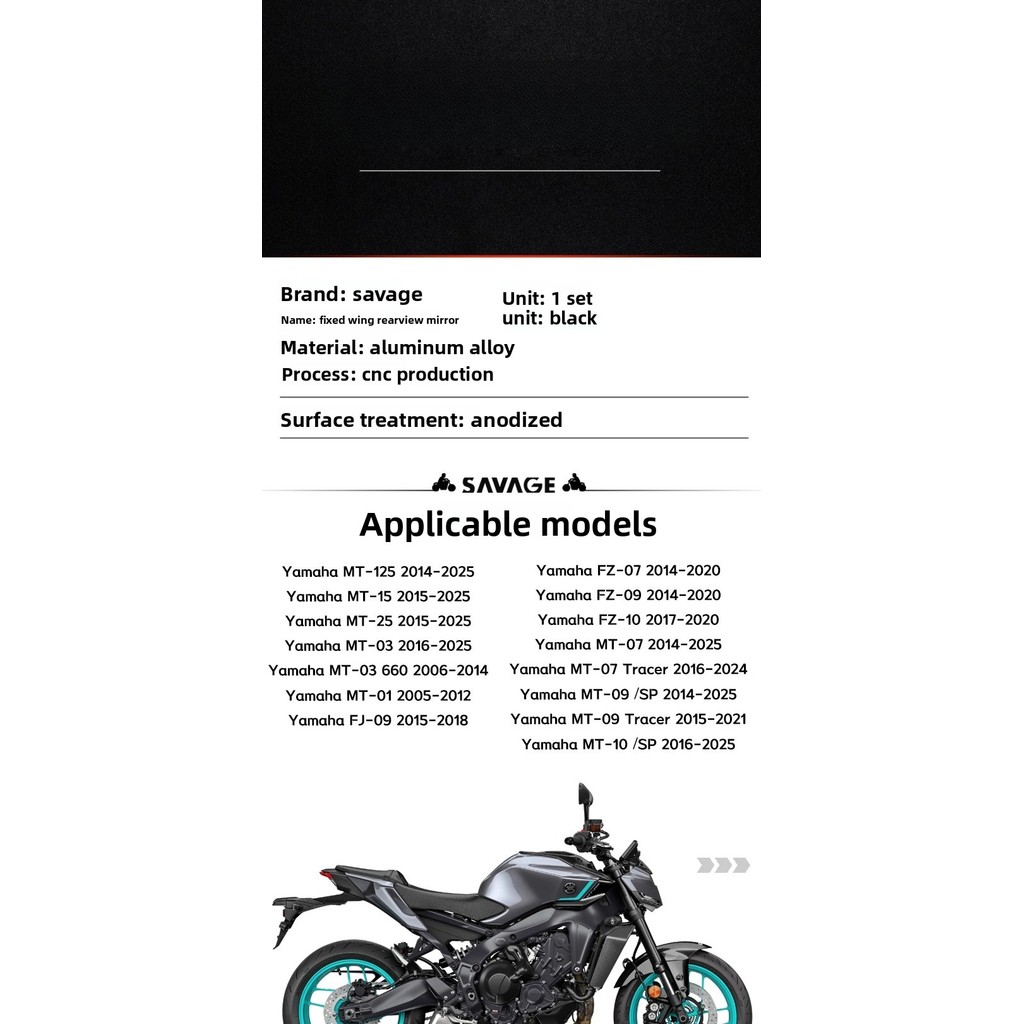 Dành Cho Xe YAMAHA MT125 MT15 MT25 MT09 MT07 MT03 MT01 Nhôm CNC Có Thể Gập Lại Gương Chiếu Hậu Thiết Kế Cánh Rộng