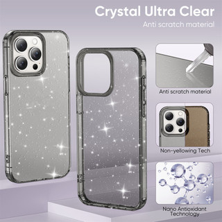 [JLK] Ốp Điện Thoại Từ Tính Trong Suốt Bling Long Lanh Cho IPhone 17 Air 16E 15 14 Plus 13 12 Pro Max Vỏ Bảo Vệ Sạc Không Dây Chống Sốc