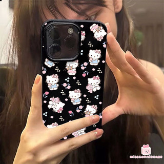 Ốp Lưng Cho Iphone 13 11 17 15 14 16 12 Pro Max Air 7 16 14 15 8 Plus XR X XS MAX SE 2022 Hoa Lãng Mạn Dễ Thương Hello Kitty Sang Trọng Bóng Bề Mặt