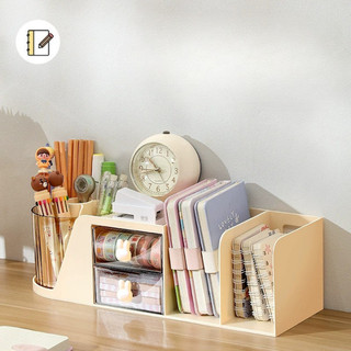 Kệ Đựng Sách Để Bàn Tích Hợp Hộp Đựng Bút Đa Năng, Kệ Đựng Đồ Dùng Học Tập Chia Ngăn Tiện Lợi