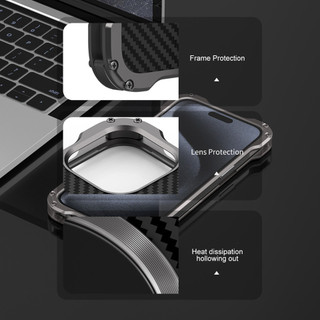 [JLK] Ốp Điện Thoại Từ Kim Loại Nhôm Sợi Carbon Cho iPhone 17 Air 16 15 14 Plus 13 Pro Max Ốp Lưng Chống Sốc Có Bảo Vệ Camera