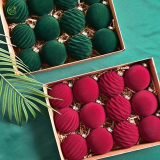 ⭐GROUS⭐Burgundy Christmas Ornaments Festive Decorative Display Luxurious Holiday Decor