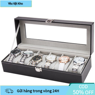 Hộp đựng phụ kiện đa năng với nhiều ngăn chia có thể đựng đồng hồ trang sức và mắt kính với nắp chống bụi tiện lợi