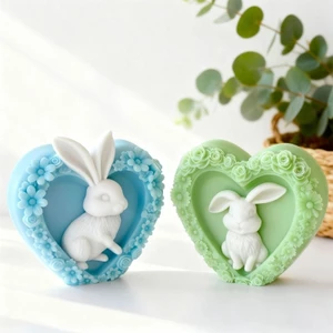 PCF * Trái Tim Thỏ Hình Khuôn Silicon Cấp Silicon Cho Nhựa Dính Xà Phòng Chocolate Nướng Trang Trí Nhà Cửa