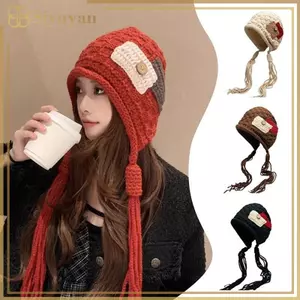 Mũ Bonnet Siyuyan Vải Thường Ngày, Bảo Vệ Tai, Phong Cách Bím Tóc