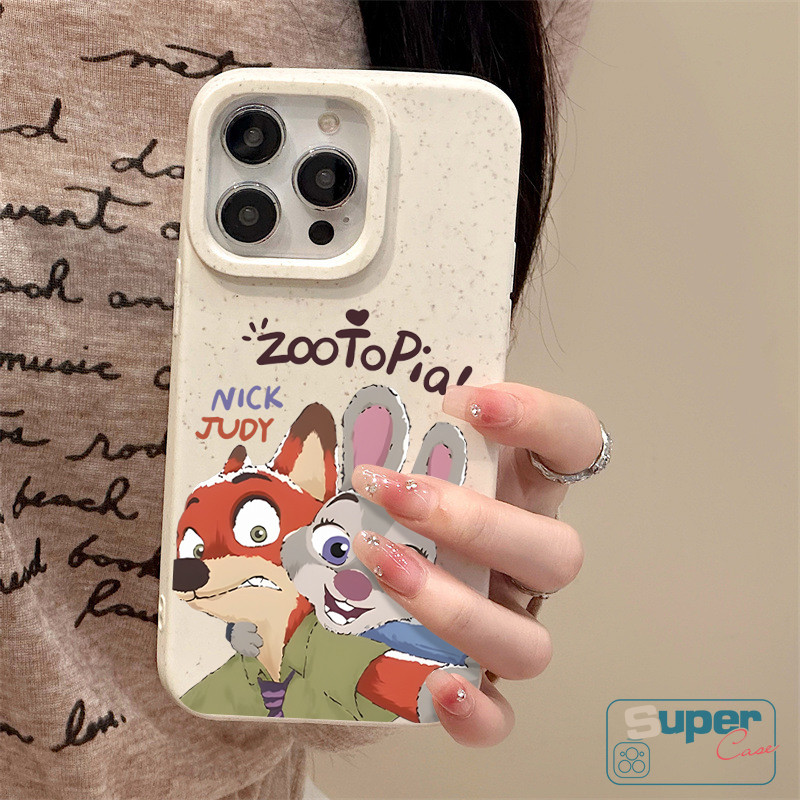 Ốp Lưng Tương Thích Cho IPhone 17 16 11 15 13 14 12 Pro Max XR Air X XS Max 17 16 7 13 12 Pro 15 6 6s 16 8 14 Plus SE 2020 Cặp Đôi Hoạt Hình Dễ Thương Zootopia Fox Bunny Mềm Mại Bao da