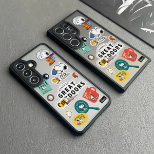 Ốp Điện Thoại Trong Suốt Cứng Snoopy Đậu Phộng Cho Samsung S25 Ultra S25FE S24Ultra S23 S22 A17 A16 A15 A07 A06 A56 A36 A26 A53 A55 Vỏ Trong Suốt Samsung Chống Sốc