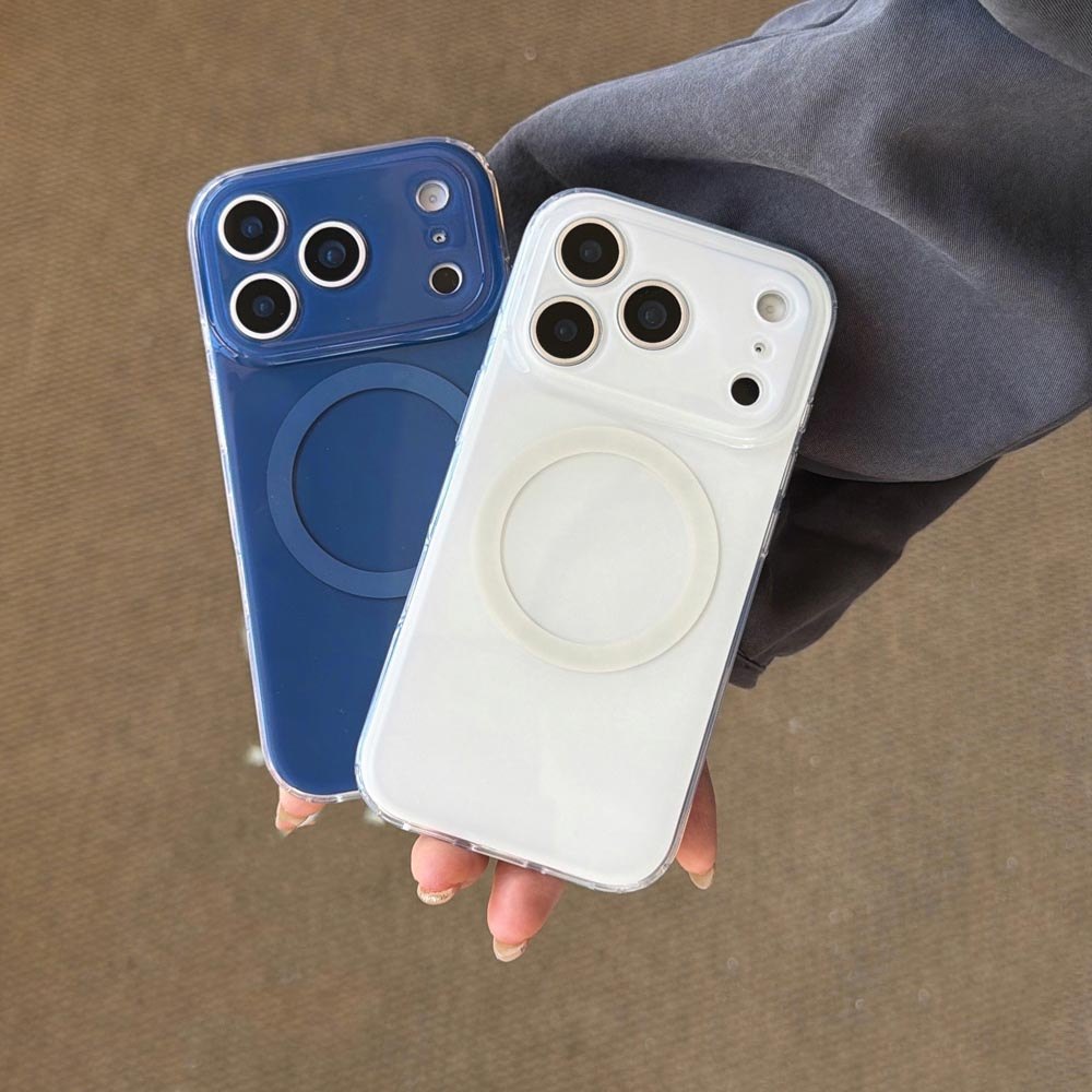 Ốp Lưng Cứng Tương Thích Với iPhone 13 14 14Pro 14ProMax 15 15Pro 15ProMax 16 16Pro 16ProMax 17 17Pro 17ProMax 17Air Vỏ Nam Châm Họa Tiết Màu Trơn