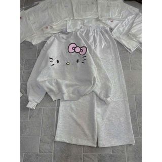 SÉT BỘ QUẦN DA CÁ XÁM  TRƠN+MIX ÁO  NỈ BÔNG  SWEATER CỔ TRÒN DÀI TAY -MÈO ĐƠN GIẢN-THUBA94
