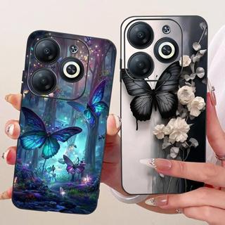 Dành Cho Infinix Smart 8 Plus 8 Pro Smart8 HD Ốp lưng Hoa Butterflu Nhiều Màu Sắc Nữ Tính Mềm Vỏ Silicon Mờ Ốp Lưng