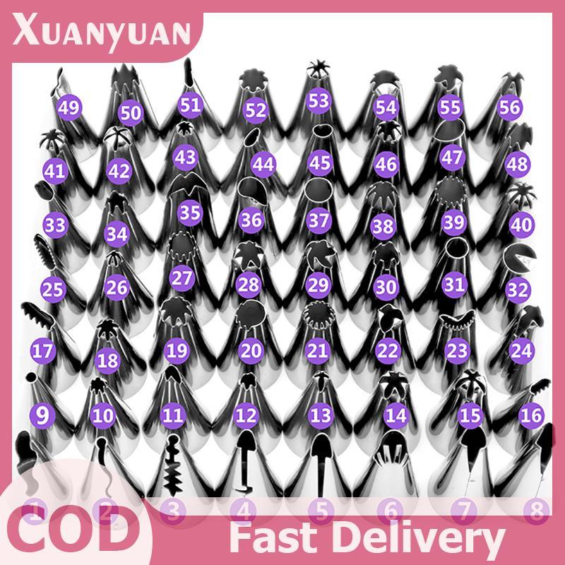 XUAN 56 Chiếc Bánh Vòi Phun Trang Trí Bánh Đầu Bộ Kem Rắc Bánh DIY Mô Hình Dụng Cụ VN