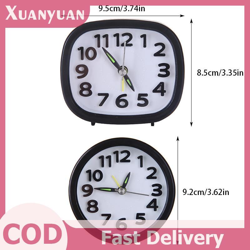 Đồng hồ báo thức tròn hình vuông XUAN Đồng hồ báo thức bàn im lặng nhỏ Đồng hồ thức dậy chạy bằng pin Đồng hồ báo thức di động VN