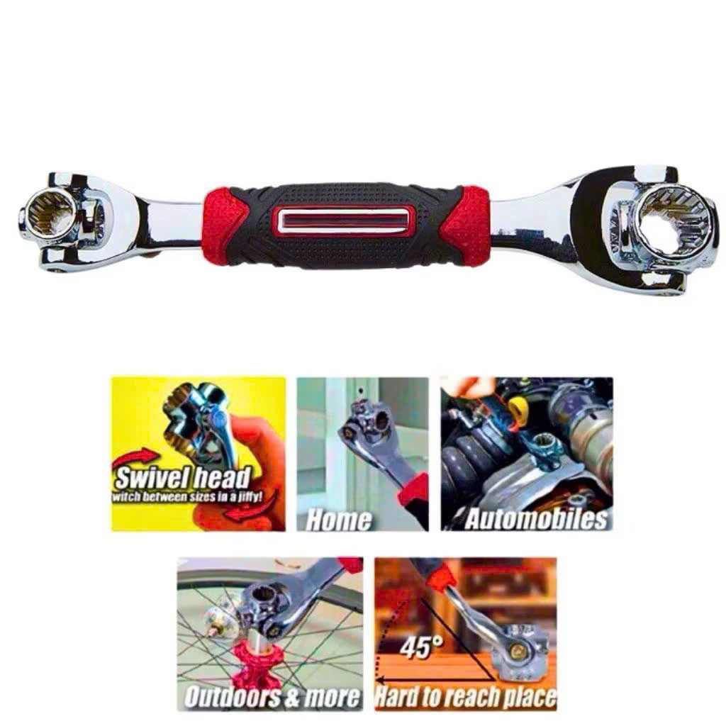 Cờ Lê Đa Năng 8 Đầu Xoay 360 Độ - Cờ Lê Thép CRV Vặn Ốc Cứng Cáp Tích Hợp Dùng 8 Loại Ốc Khác Nhau