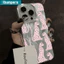 Ibumpers Ốp Điện Thoại Da Báo Màu Hồng Thời Trang Cho iPhone 16 15 14 13 12 11 ProMax X XS XR XsMax Vỏ Thời Trang Họa Tiết Lông Vũ Cứng Chống Sốc