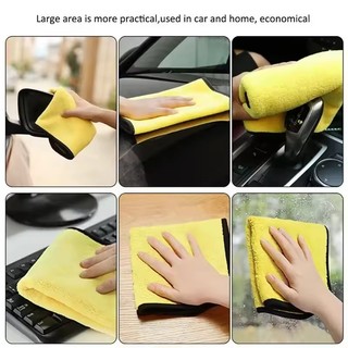 3 / 5 / 10 Khăn lau xe hai lớp dày - Khăn lau chi tiết tự động siêu thấm mềm