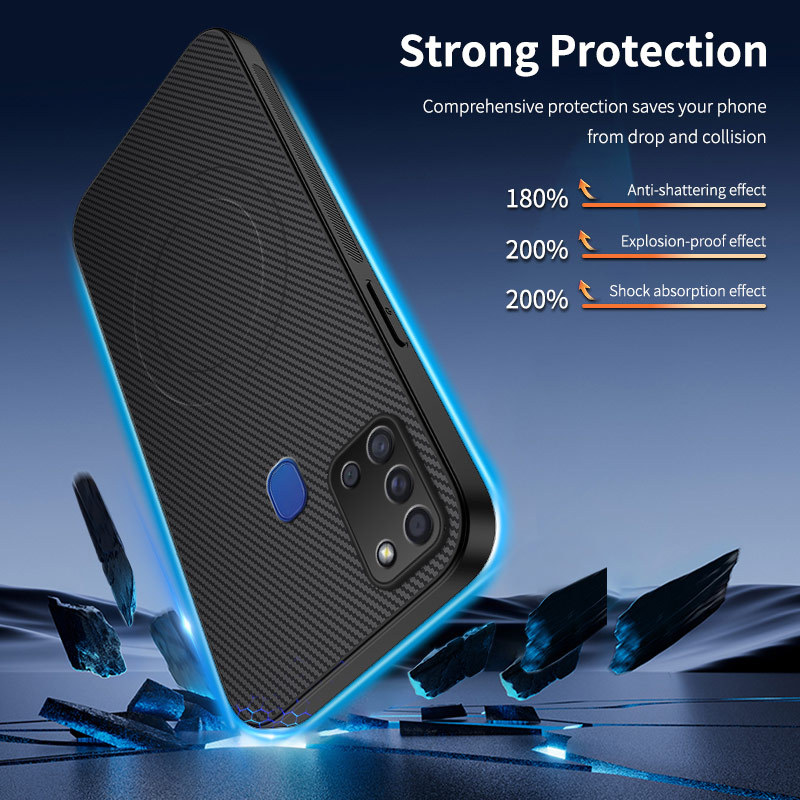 Dành Cho Samsung Galaxy A21s Ốp Lưng Mờ Sang Trọng Chống Sốc Sạc Không Dây Vỏ Chống Sốc