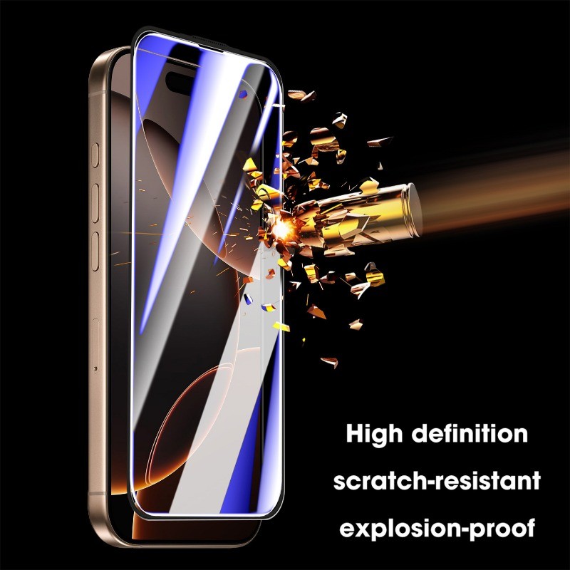 Kính cường lực HD ánh sáng tím thời trang - Phim màn hình nhạy cảm cho iPhone 17 Pro Air Promax - Phim bảo vệ chống mài mòn cho iPhone 17