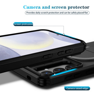 Dành Cho Samsung Galaxy S25 Plus / S24 FE Ốp điện thoại Có Trượt Camera Nắp Từ Tính Mặt Sau Chân Đế Chống Sốc Mỏng Bao