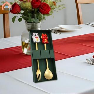 Bộ thìa và nĩa đóng hộp quà tặng cho bộ đồ ăn Tết Nguyên Đán, lý tưởng cho lễ hội mùa xuân