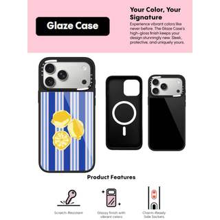 CASECASE X Vỏ sọc chanh Chống trầy xước Vỏ kính hút từ tính cho IPhone 17 Air 16 15 14 Pro Max Plus Ốp lưng cứng có hộp khắc logo