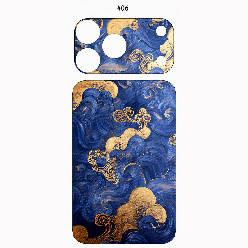 Dành Cho IPhone 17 Pro / 17 Pro Max Miếng Dán Phim May Mắn Mây Tốt Lành In Hình Micro Matte Camera Phim Trang Trí Mặt Sau Giấy Mềm Chống Mài Mòn Chống Trầy Xước