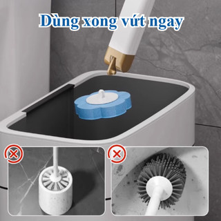 Bộ Vệ Sinh Bồn Cầu Cao Cấp 2in1 - Có thể thay đầu bàn chải, thiết kế treo tường tiết kiệm không gian