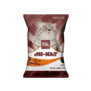 Cát vệ sinh cho mèo Mi-kat 10L, Cát vệ sinh cho mèo khử mùi, vón cục túi 10L - PET KOOL