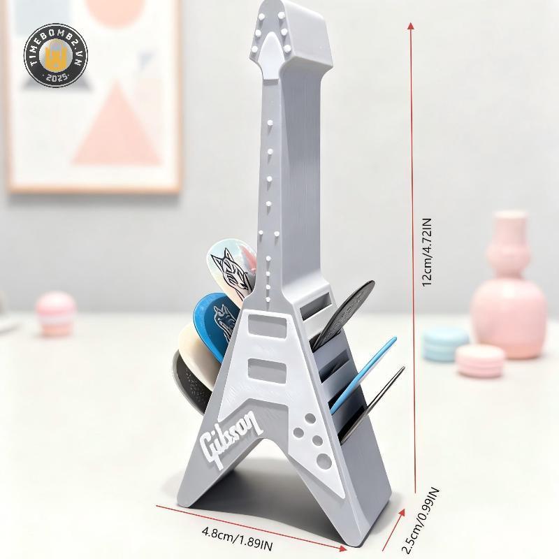 {TB & Bag} Hộp đựng đàn guitar in 3D Hộp đựng dụng cụ sắp xếp Hộp đựng đàn guitar Pick Giải pháp lưu trữ thiết kế di động.