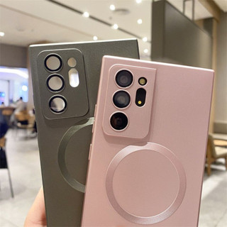 Dành Cho Samsung Galaxy Note 20 Ultra Note 10 Plus S24 S23 S22 S21 Ultra Plus FE Từ Tính Siêu Mỏng Matte Chống Vân Tay Có Bảo Vệ Ống Kính Có Vỏ Điện Thoại Lưới Bụi