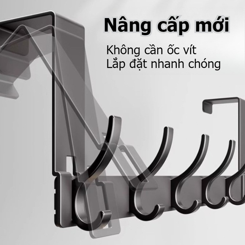 Thanh móc treo sau cánh cửa nhôm anod chống gỉ, treo cửa dễ dàng không khoan đục, Lắp đặt tiện lợi
