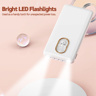 Pin dự phòng Goojodoq 10000mAh kèm 4 cáp dữ liệu và đèn báo; Thiết kế hoạt hình