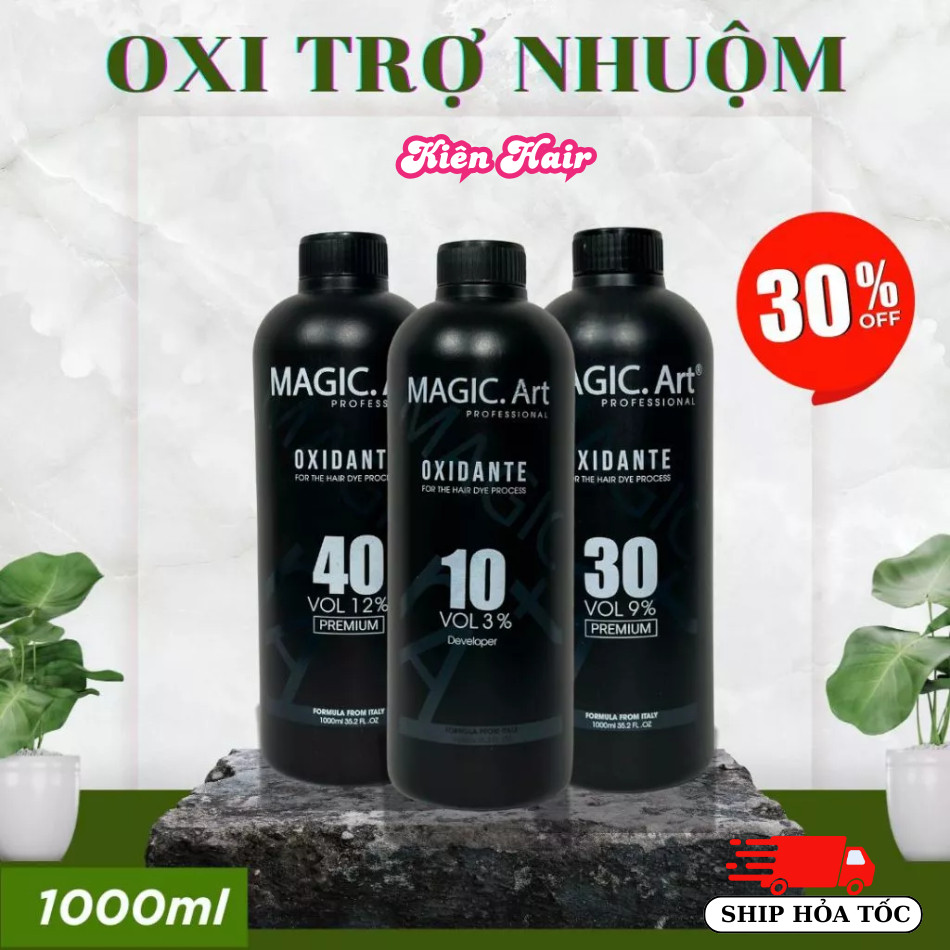 Oxy trợ nhuộm chống xót da đầu chai 1000ml hương bạc hà, hỗ trợ tẩy nhuộm an toàn | Trunghair