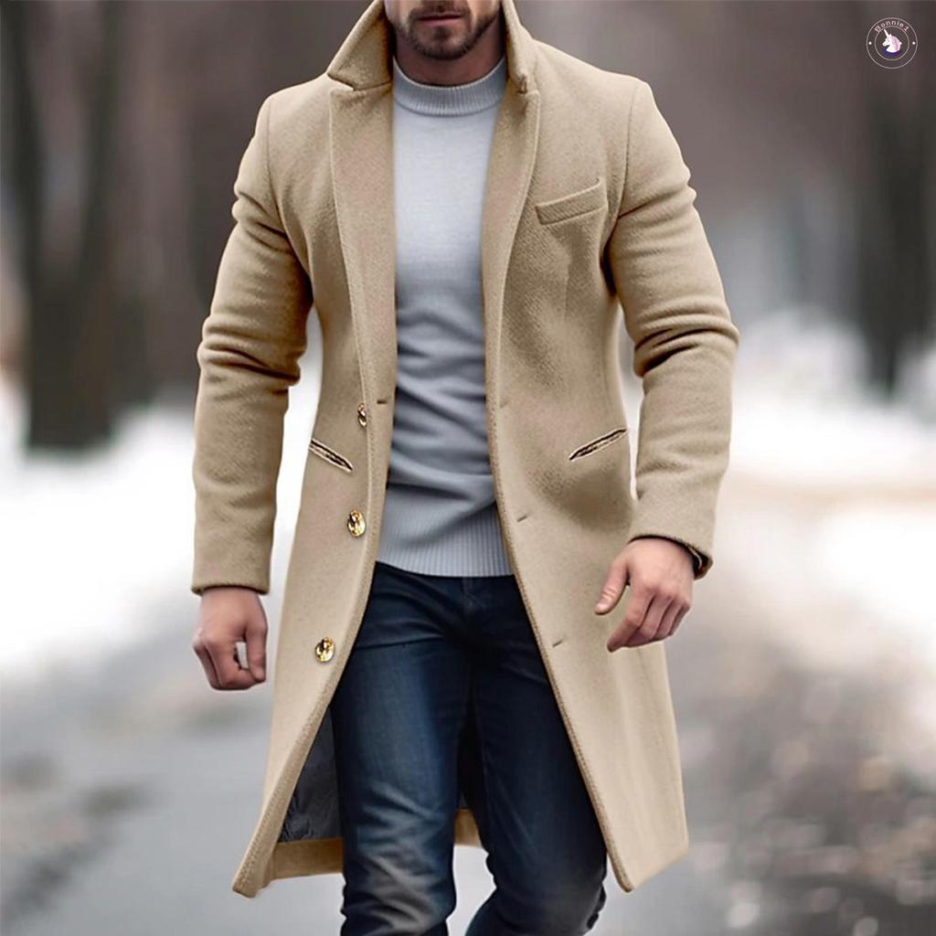 Nam Jacket Dài Lớn Mềm Mại, Lined Ấm Áp, Chống Gió - Phù Hợp Mặc Mỗi Ngày
